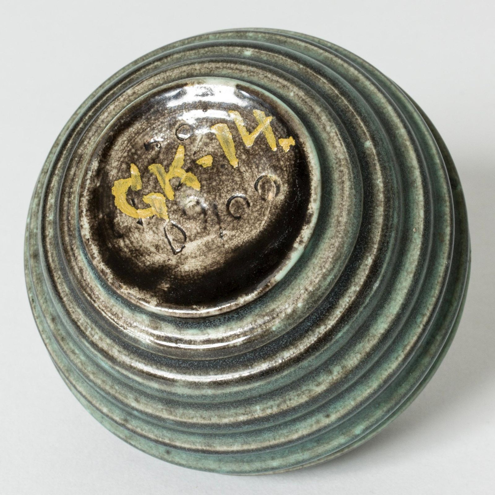 Vase vintage en grès par Ewald Dahlskog, Bo Fajans, Suède, années 1930 photo vinterior