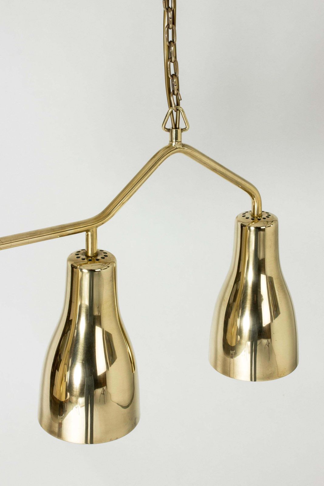 Mid-Century Modern Messing Hanglamp van Hans Bergström, Zweden, jaren 1950 photo vintage