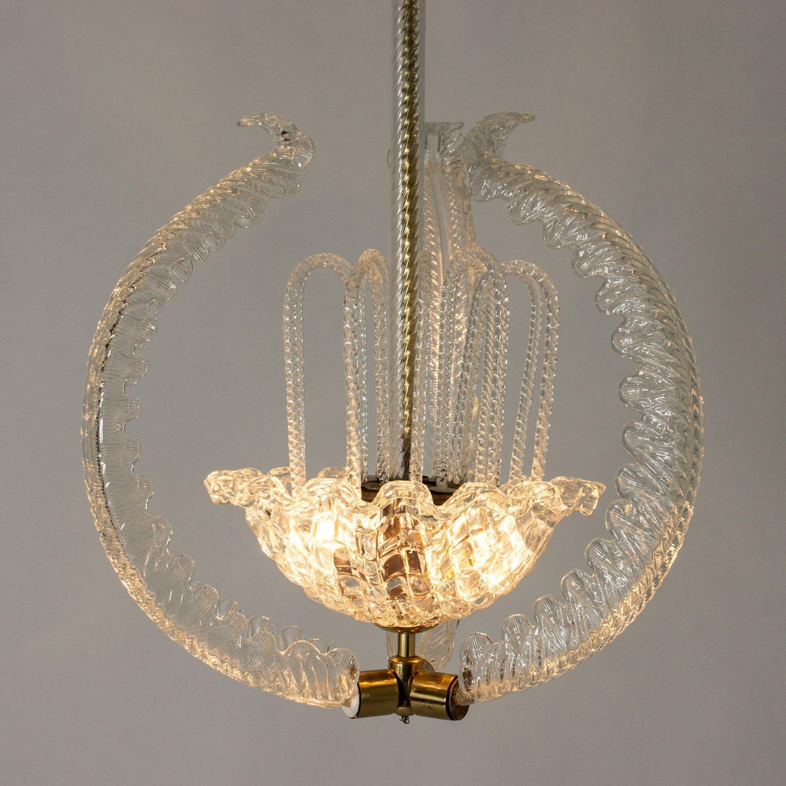 Swedish Grace Chandelier By Fritz Kurs, Orrefors, Sweden, 1940s photo furniture