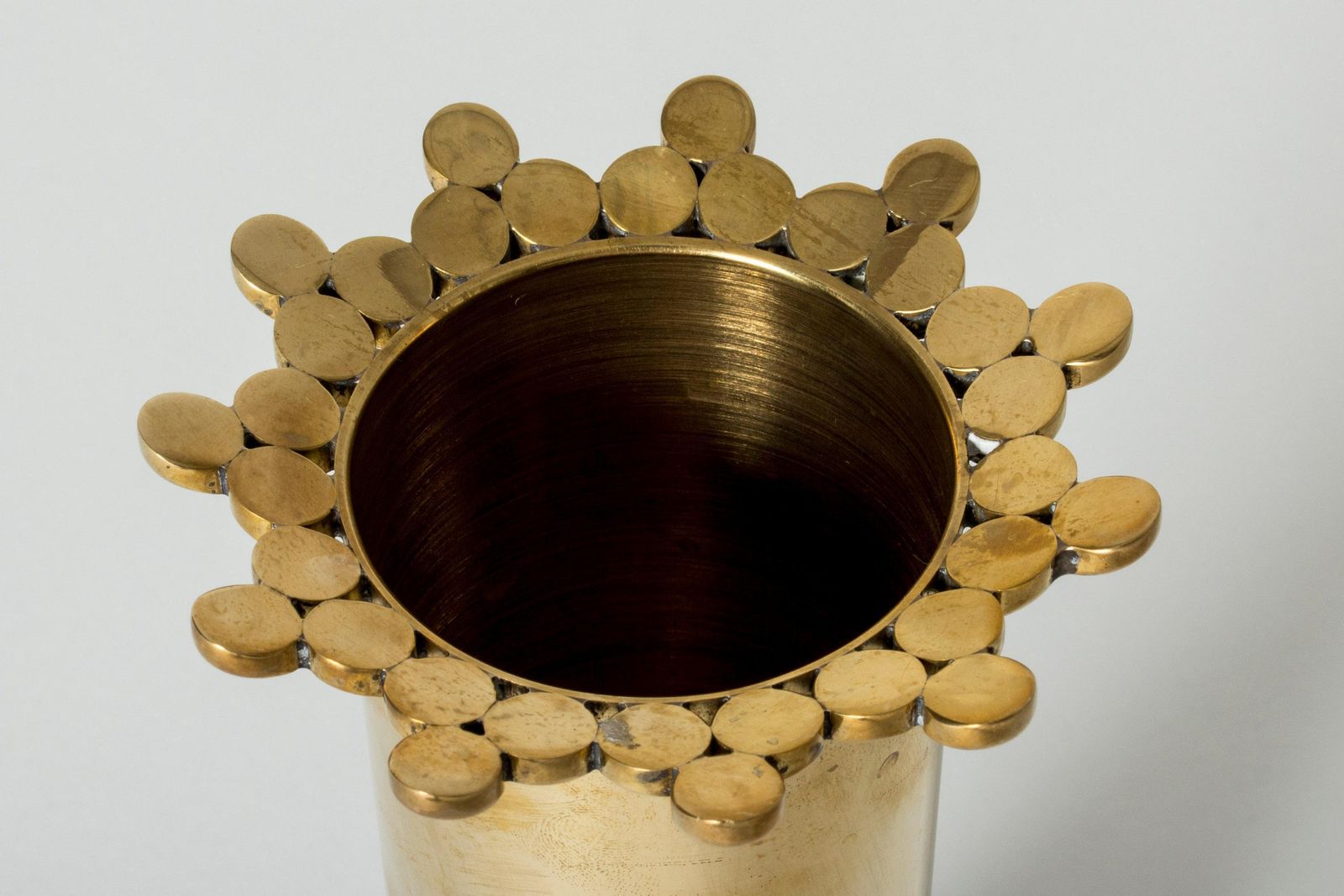 Brass Vase By Pierre Forssell For Skultuna, Sweden photo for sale