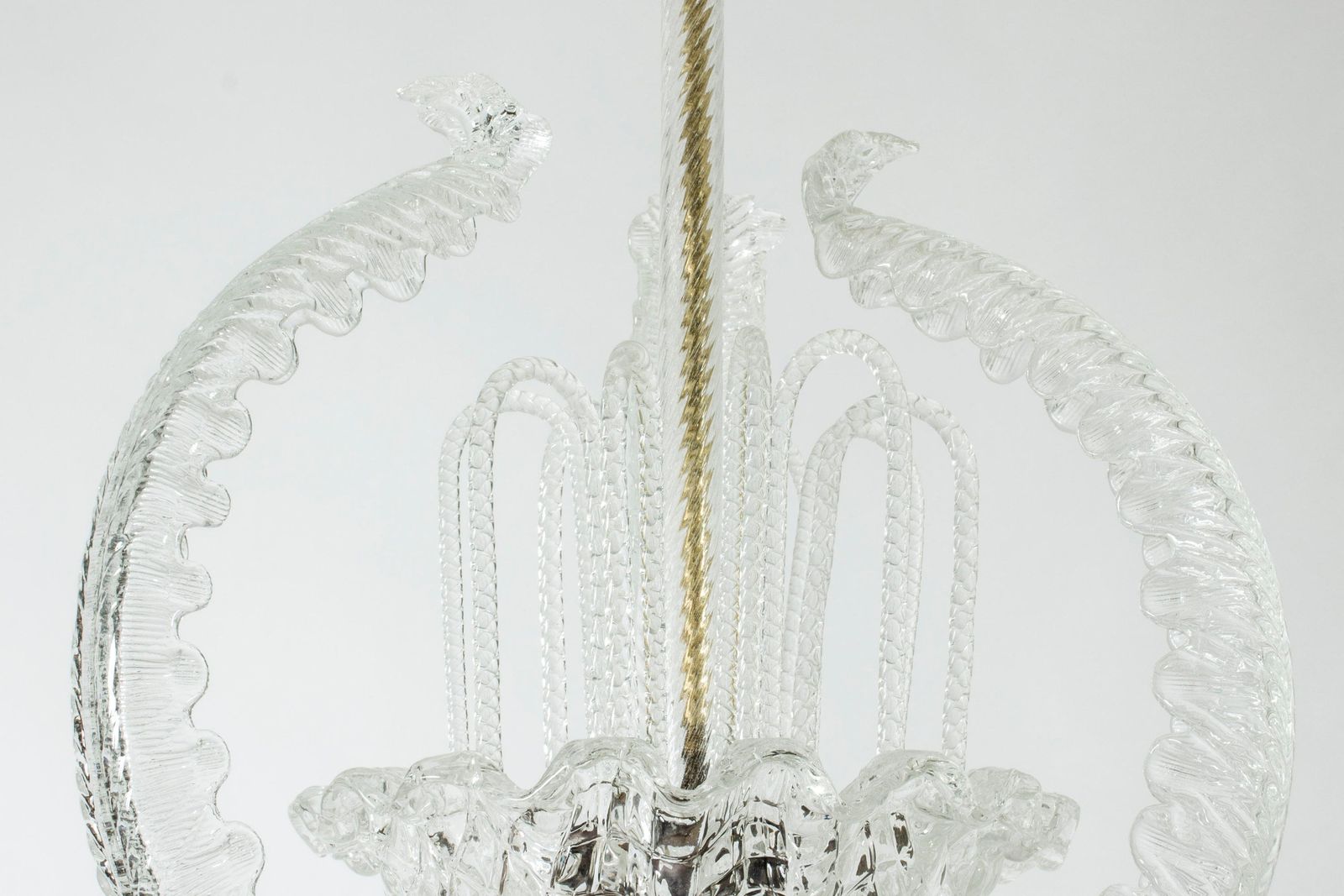 photo furniture Swedish Grace Chandelier By Fritz Kurs, Orrefors, Sweden, 1940s