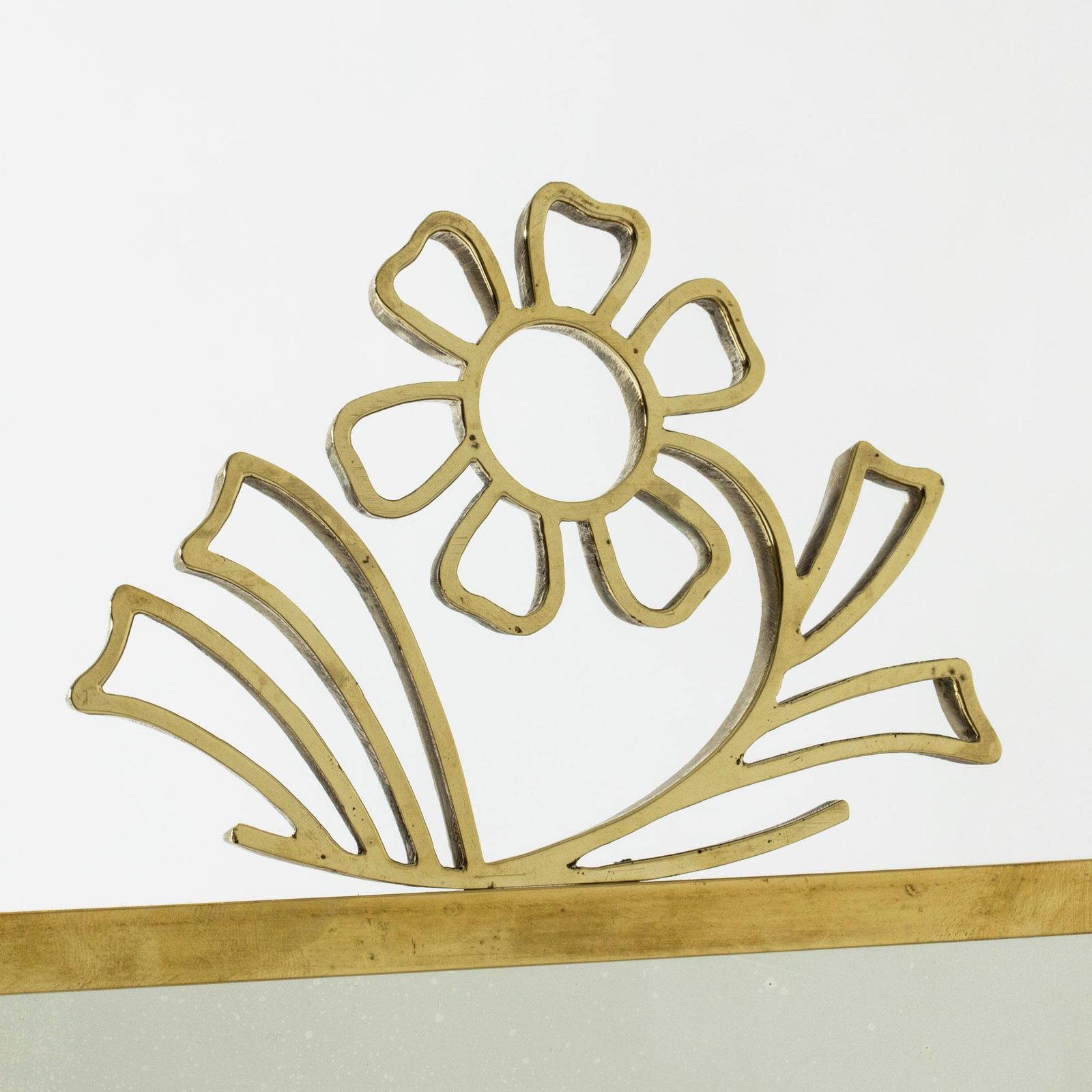 Scandinavian Modern Brass Wall Mirror By Lars Holmström, Sweden, 1940s photo for sale