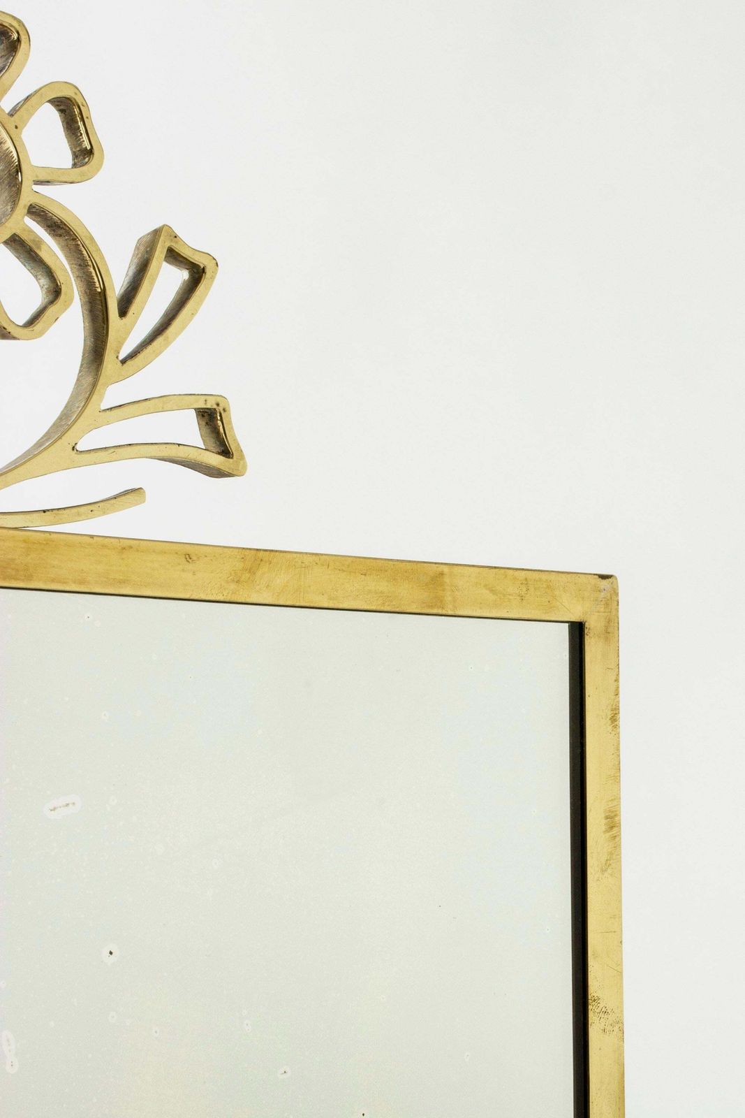 Scandinavian Modern Brass Wall Mirror By Lars Holmström, Sweden, 1940s photo 2423.0