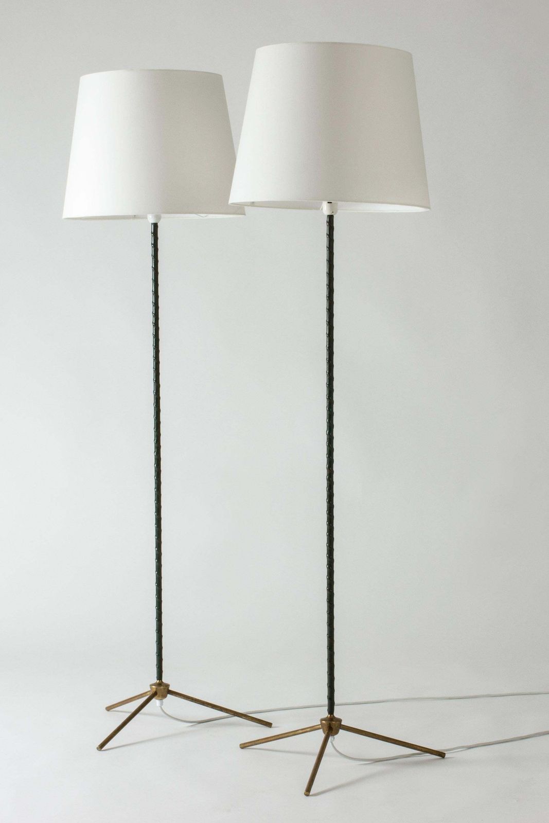 Scandinavian Modern Floor Lamps By Bergboms, Brass And Leather, Sweden photo furniture