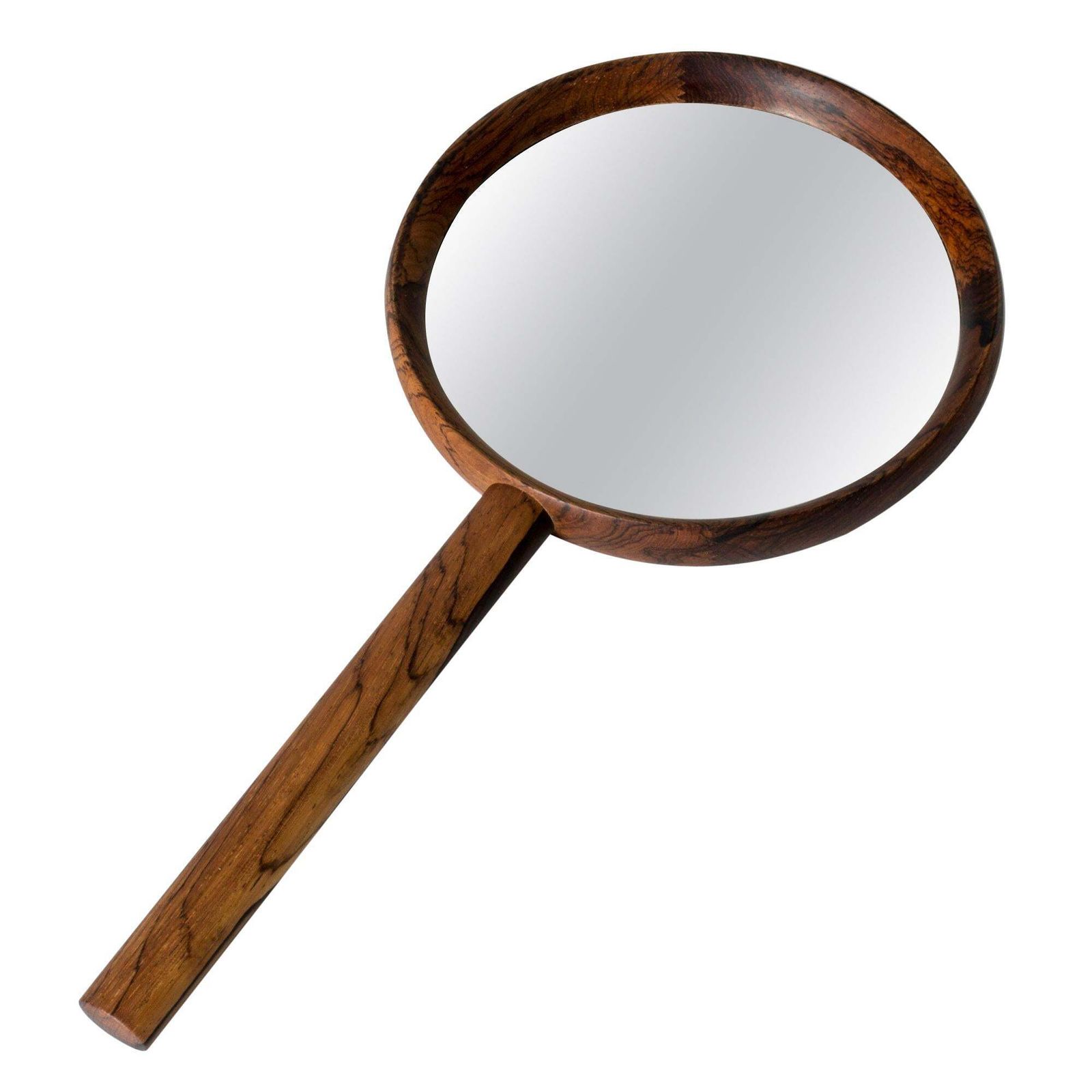 Hand Mirror van Uno & Östen Kristiansson, rozenhout, Zweden, jaren 1950
