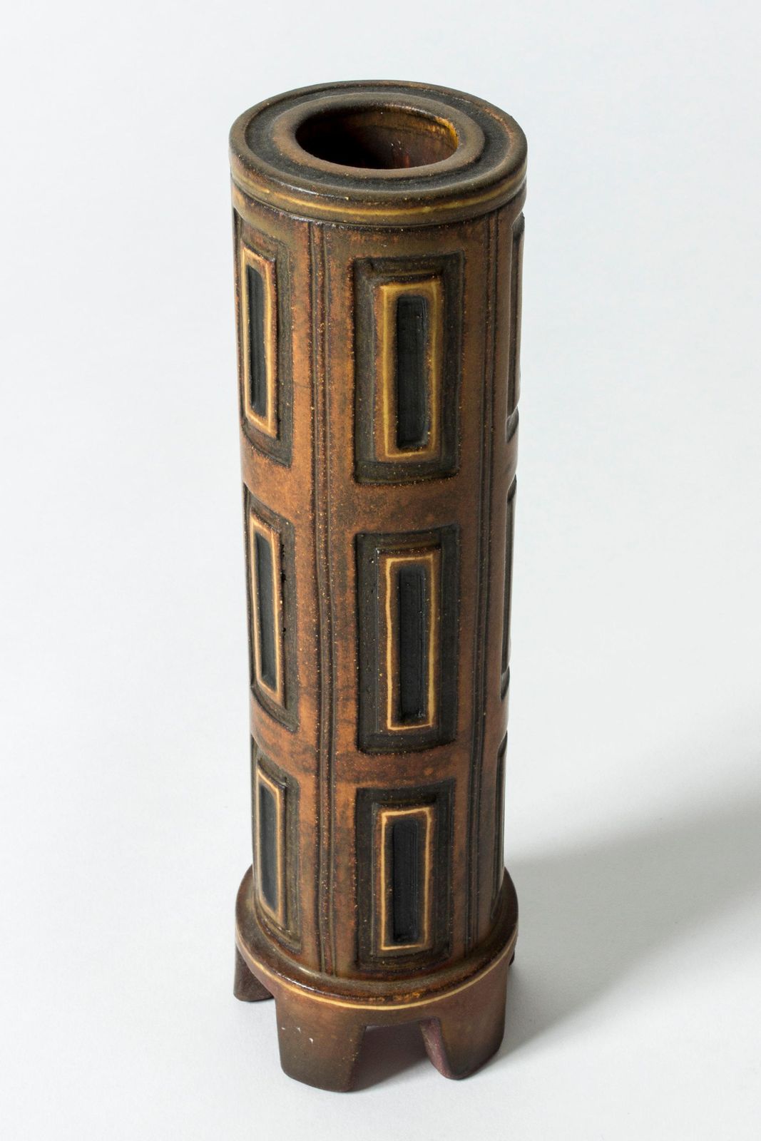Stoneware "Farsta Rust" Vase By Wilhelm Kåge For Gustavsberg, Sweden, 1940s photo furniture