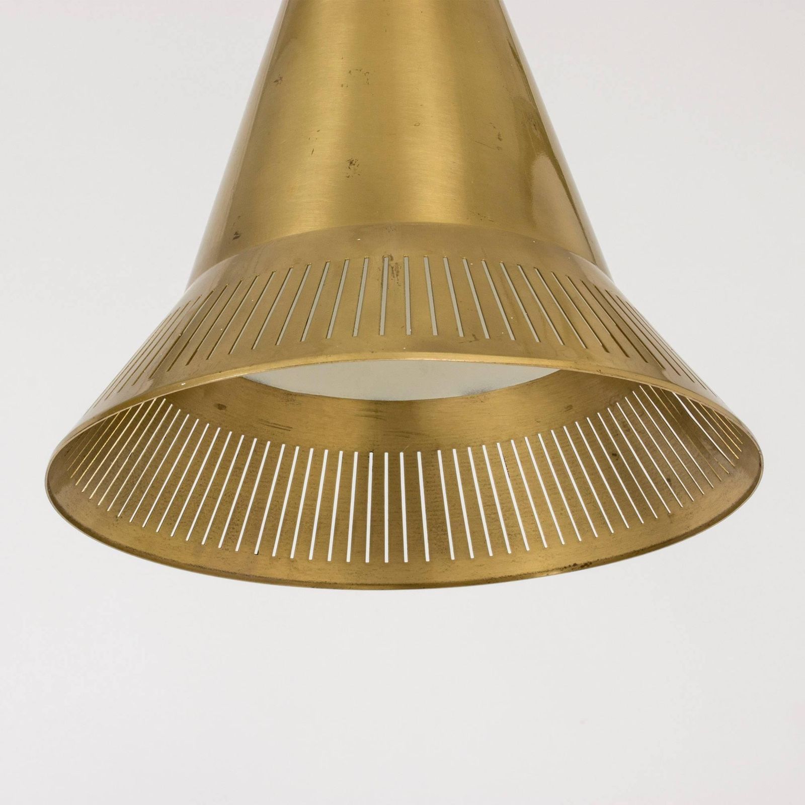 Set van vier messing hanglampen van Hans Bergström, ca. jaren 1950, Zweden photo 2554.0