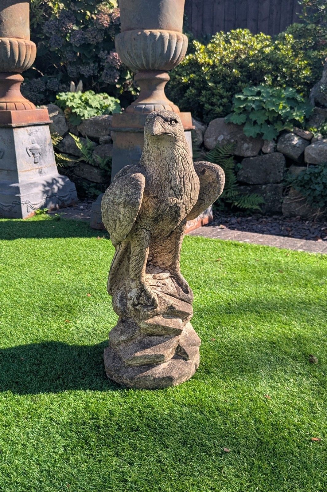 Vintage Re Constituted Stone Eagle Natural Aged Patina  Delivery Available 0381