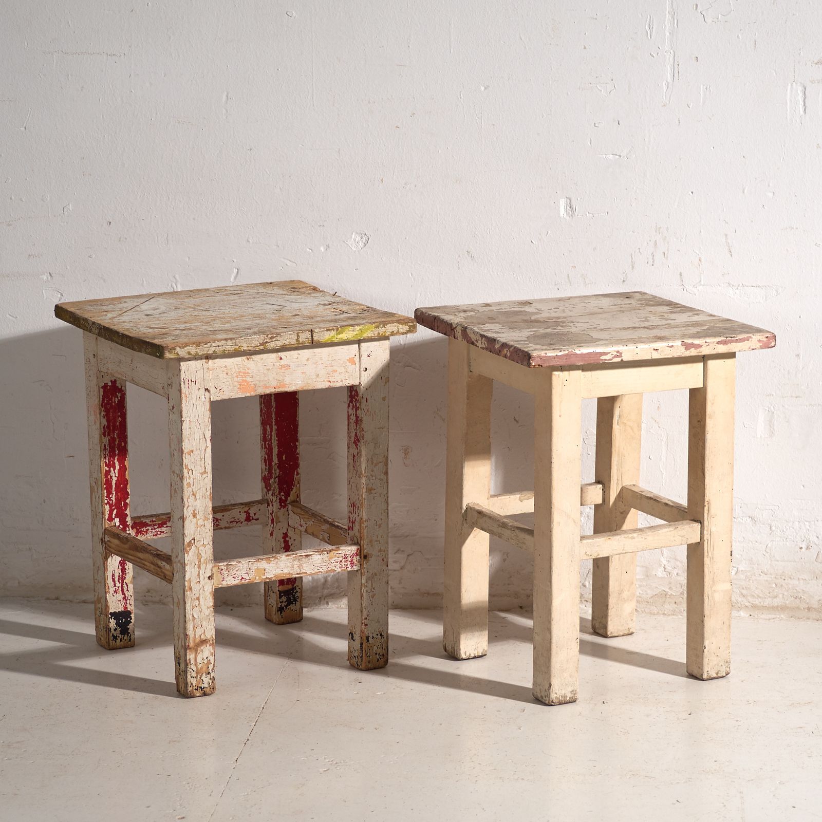 Antique Bedside Tables In Pine Wood – Central Europe, Circa 1940 #11