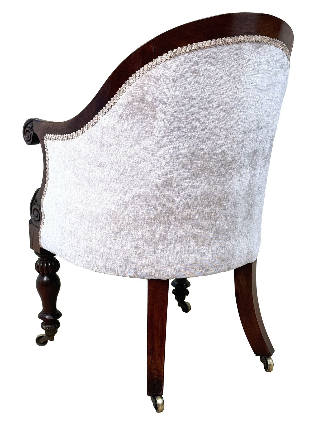 Fauteuil de bibliothèque en cuvette en palissandre, époque Regency anglaise, XIXe siècle (Angleterre, vers 1835) photo 3895.0