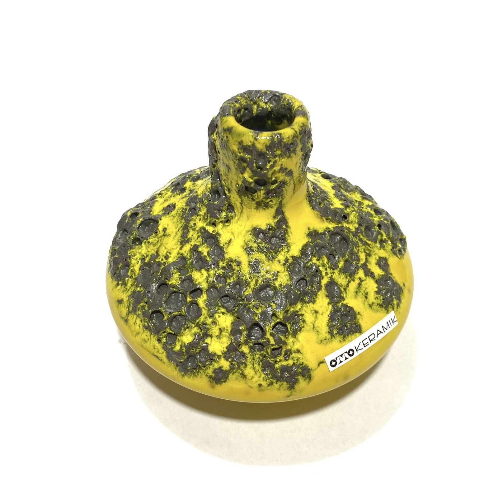 Otto Keramik 206 Vase In Yellow Fat Lava (11cm Dia), West German Pottery Glaze photo 50.0