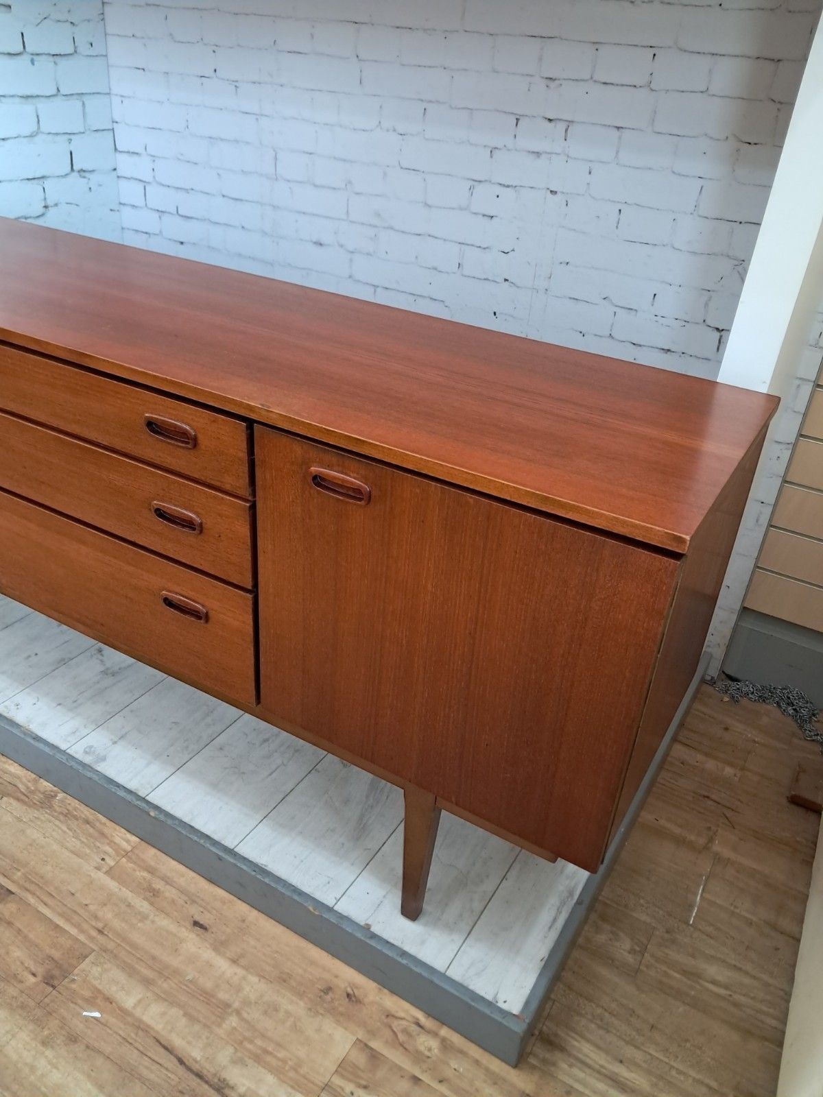 795.0 Mid Century Nathan Teak Sideboard Vintage Retro Tv Cabinet Cupboard Compact 1960 photo