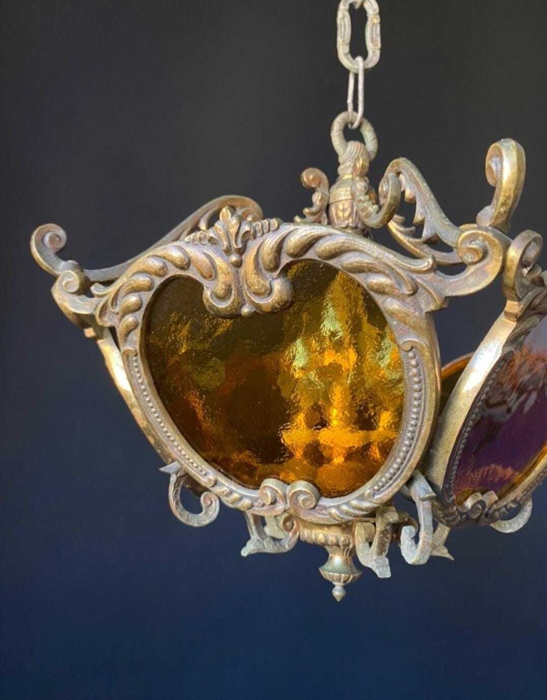Antique Chandelier With Tea Glass photo buy
