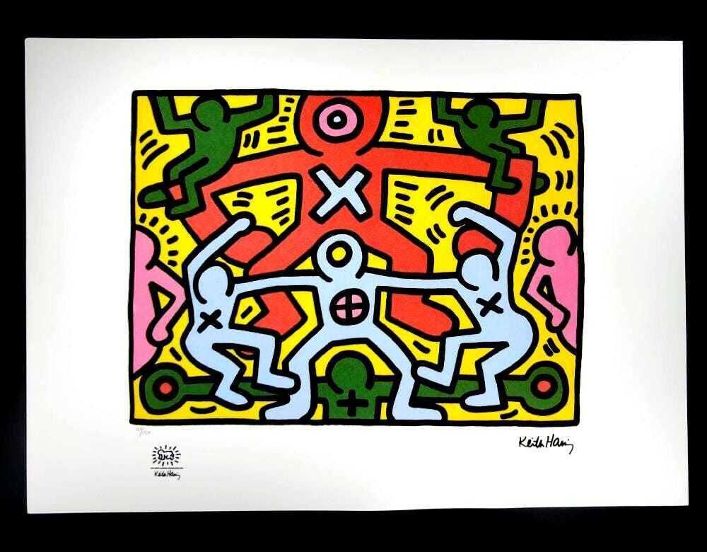Lithographie en édition limitée Keith Haring, numérotée au crayon, années 1990.