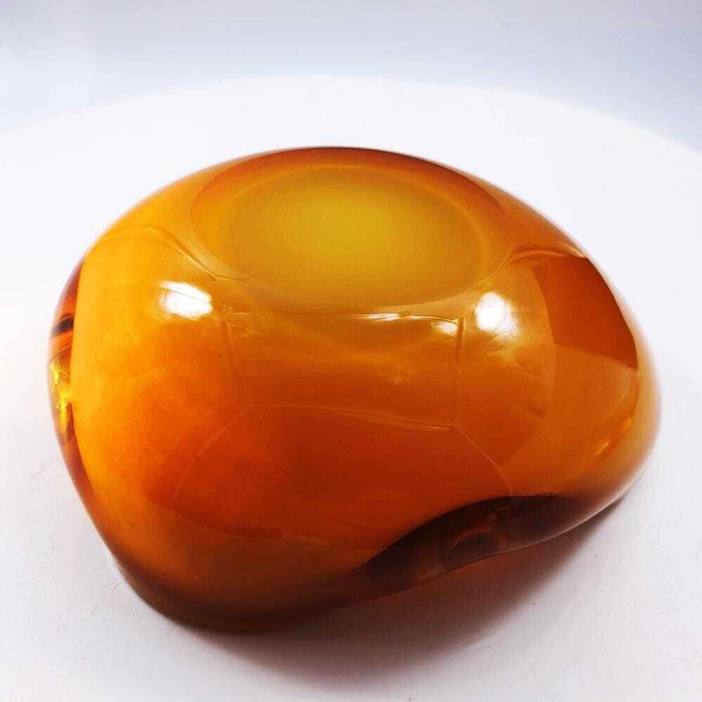 322.0 Zeldzame asbak uit de jaren 1950, ontworpen door Alfredo Barbini, handgemaakt Murano-glas, geproduceerd door de historische fabriek Vecchia Murano V.M. 17 cm / 6,69 inch photo