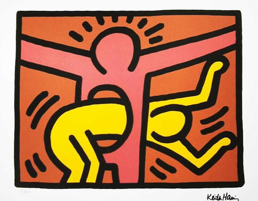 Keith Haring gelimiteerde editie lithografie uit de jaren 1990, genummerd in potlood. °°°°Ddp-verzending naar het Verenigd Koninkrijk, met vooruitbetaalde invoerrechten. photo furniture