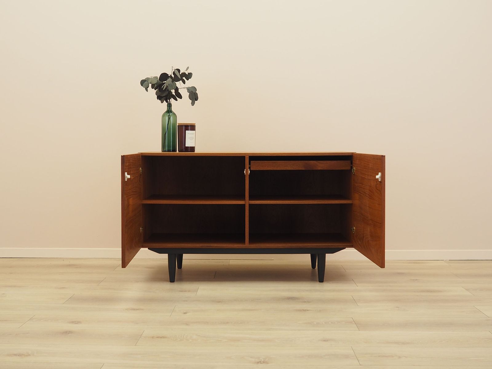 Danish Teak Cabinet On Tapered Legs, 1960s Scandinavian Modern photo for sale
