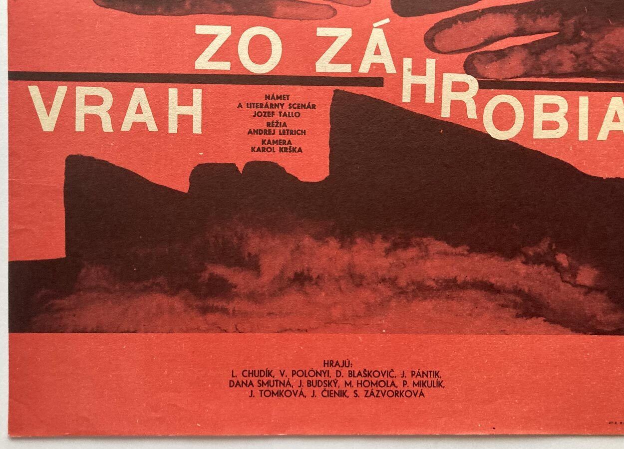 Affiche de cinéma originale, Murderer From Beyond The Grave, Milan Paštéka, 1967, vintage tchèque photo vinterior