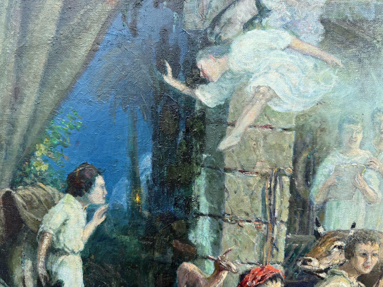 Ramón Gimbert Glory To God In The Highest, Monumental Catalan Nativity Oil Painting 1959 photo buy