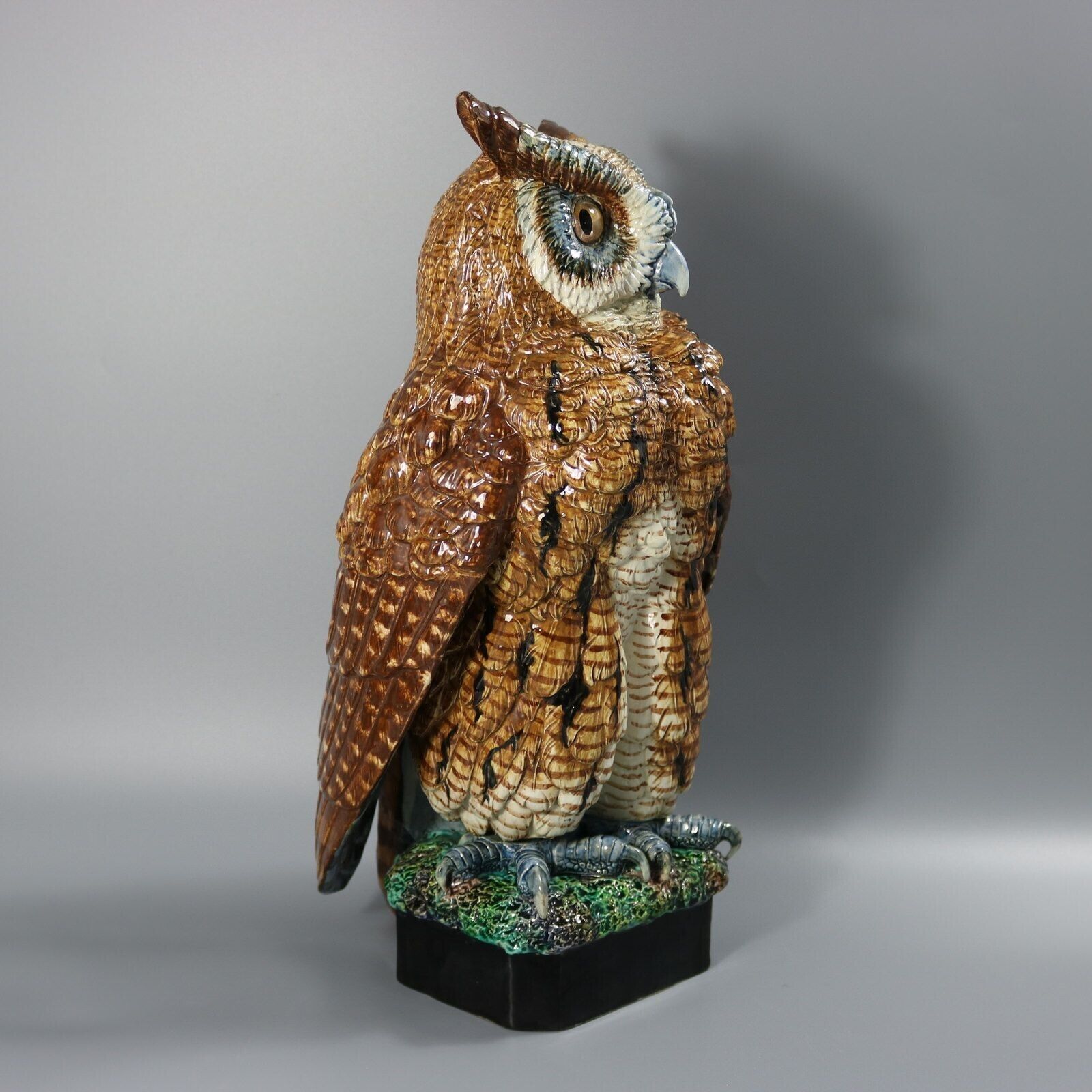 Rare Hugo Lonitz Majolica Eagle Owl Figure photo buy
