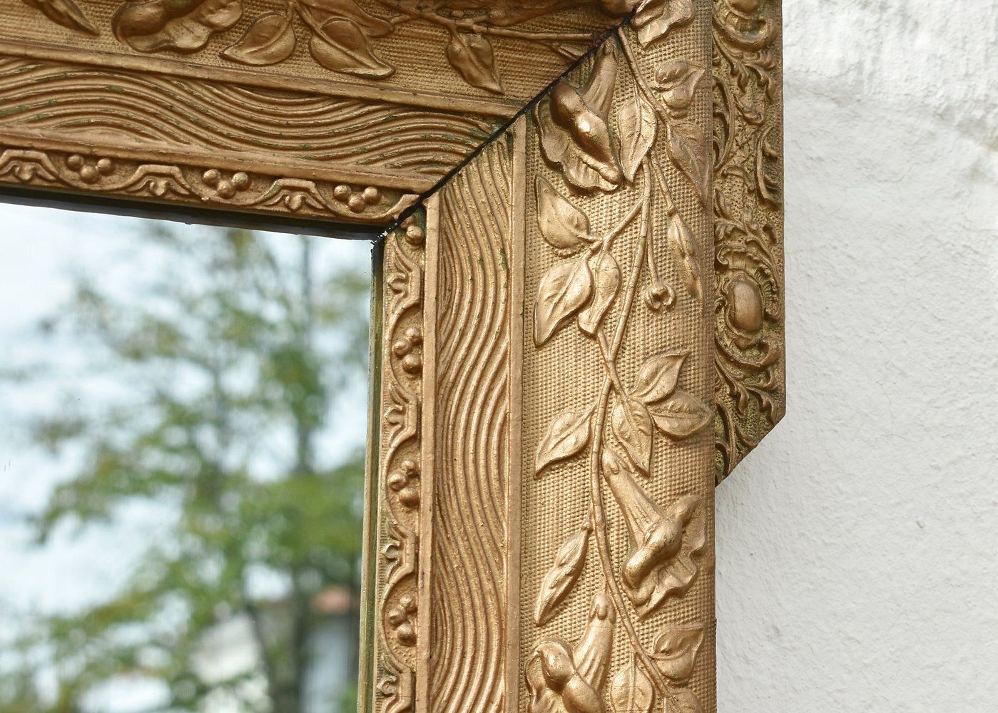 Miroir mural en bois doré d'époque, Napoléon III, style Louis XV, vers 1870. photo vintage