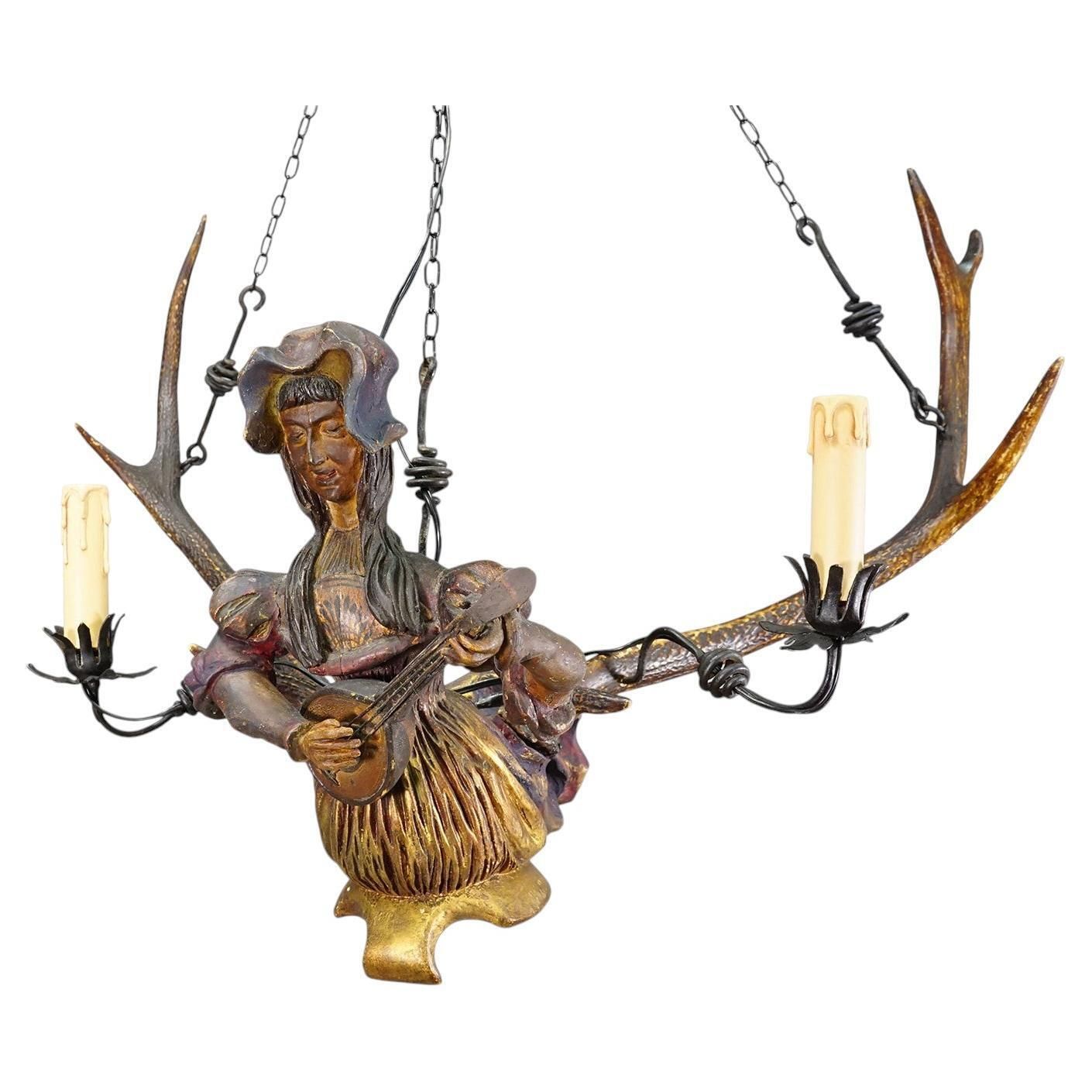 Antieke Lusterweibchen met Muenchner Kindl, Duitsland 1900