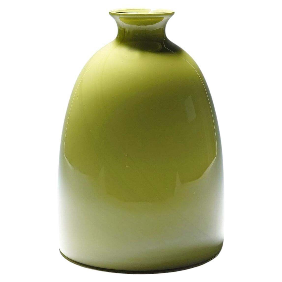 Grote Cenedese kunstglazen vaas in appelgroen, ca. jaren 1970