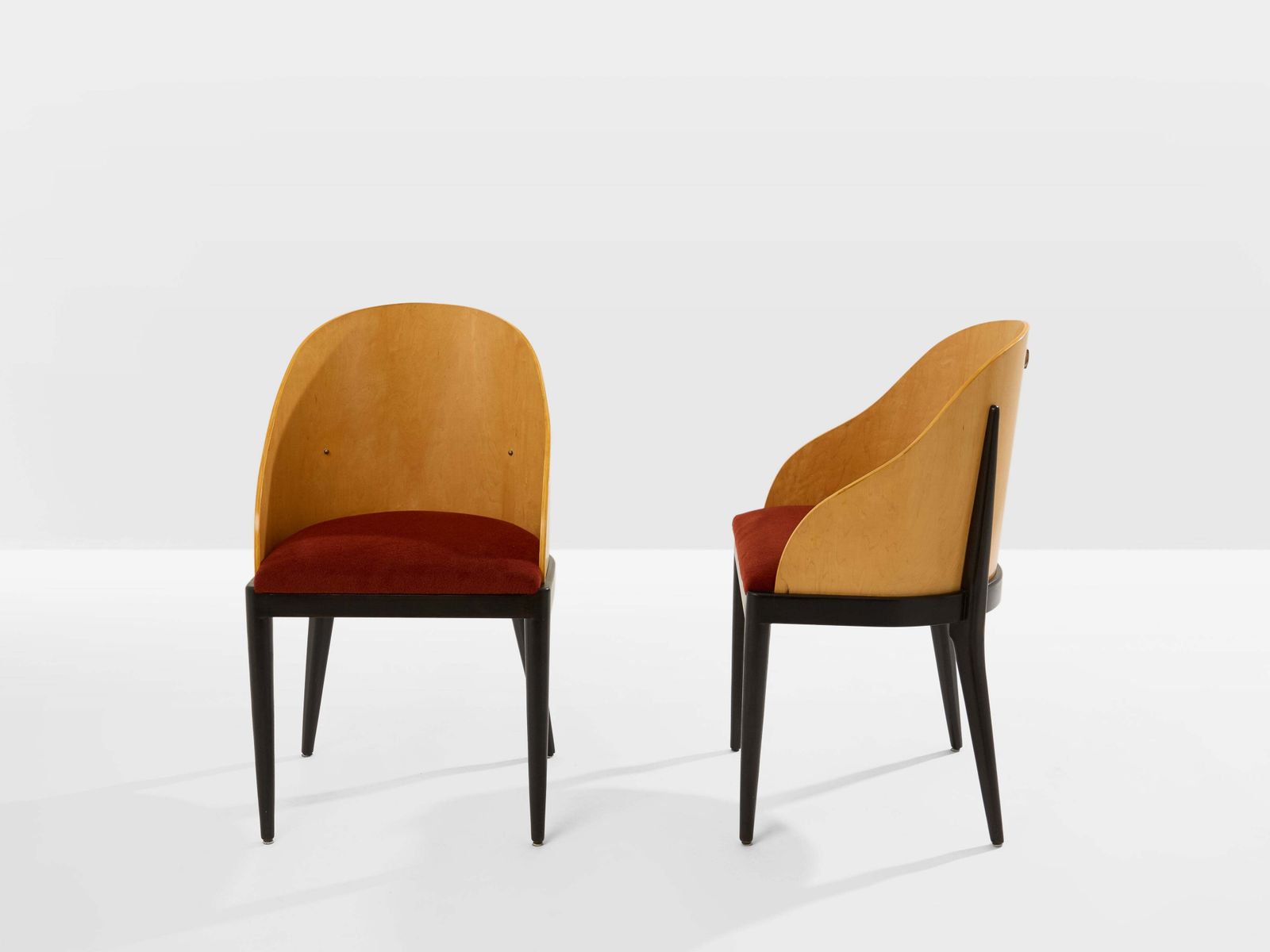 Chaises Concerto Garouste & Bonetti en sycomore, bronze et velours d'alpaga, 1990 photo Mobilier