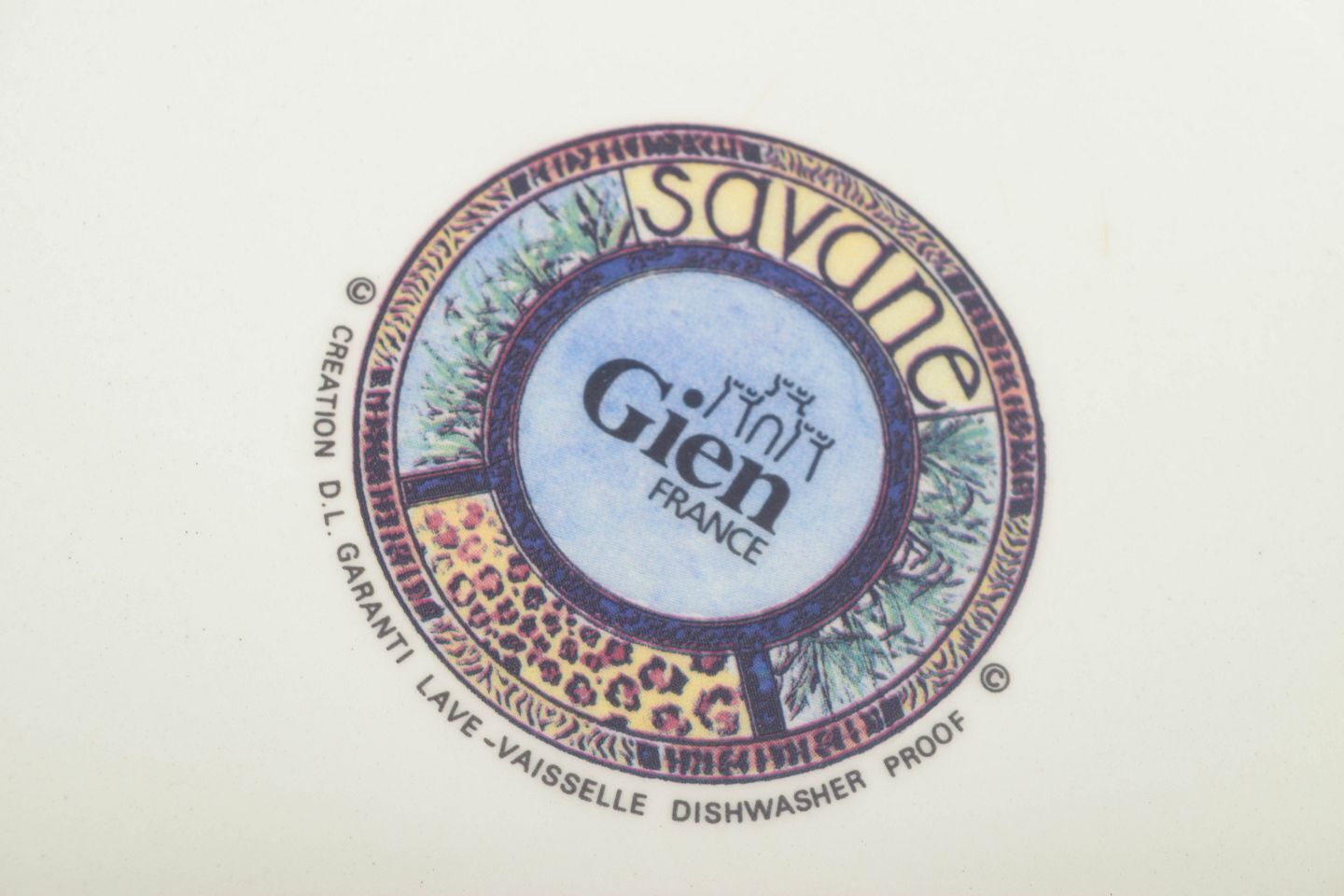 Gien, France. “Savane”, Set Of 6 Large Dinner Plates In Faience, 1980s. photo 239.0