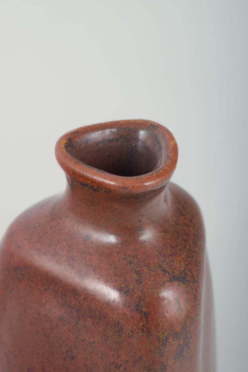 L. Hjorth. Stoneware Vase With Softly Rounded Triangular Form. Mid 20th C. photo for sale