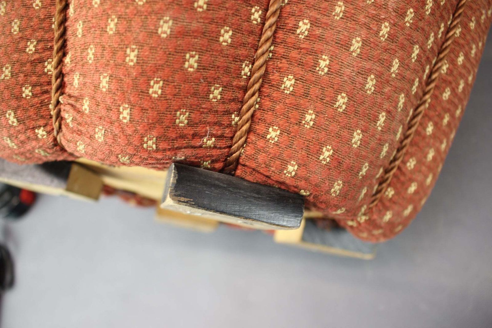 Mid Century Modern Upholstered Footstool, Czechoslovakia 1950s photo buy