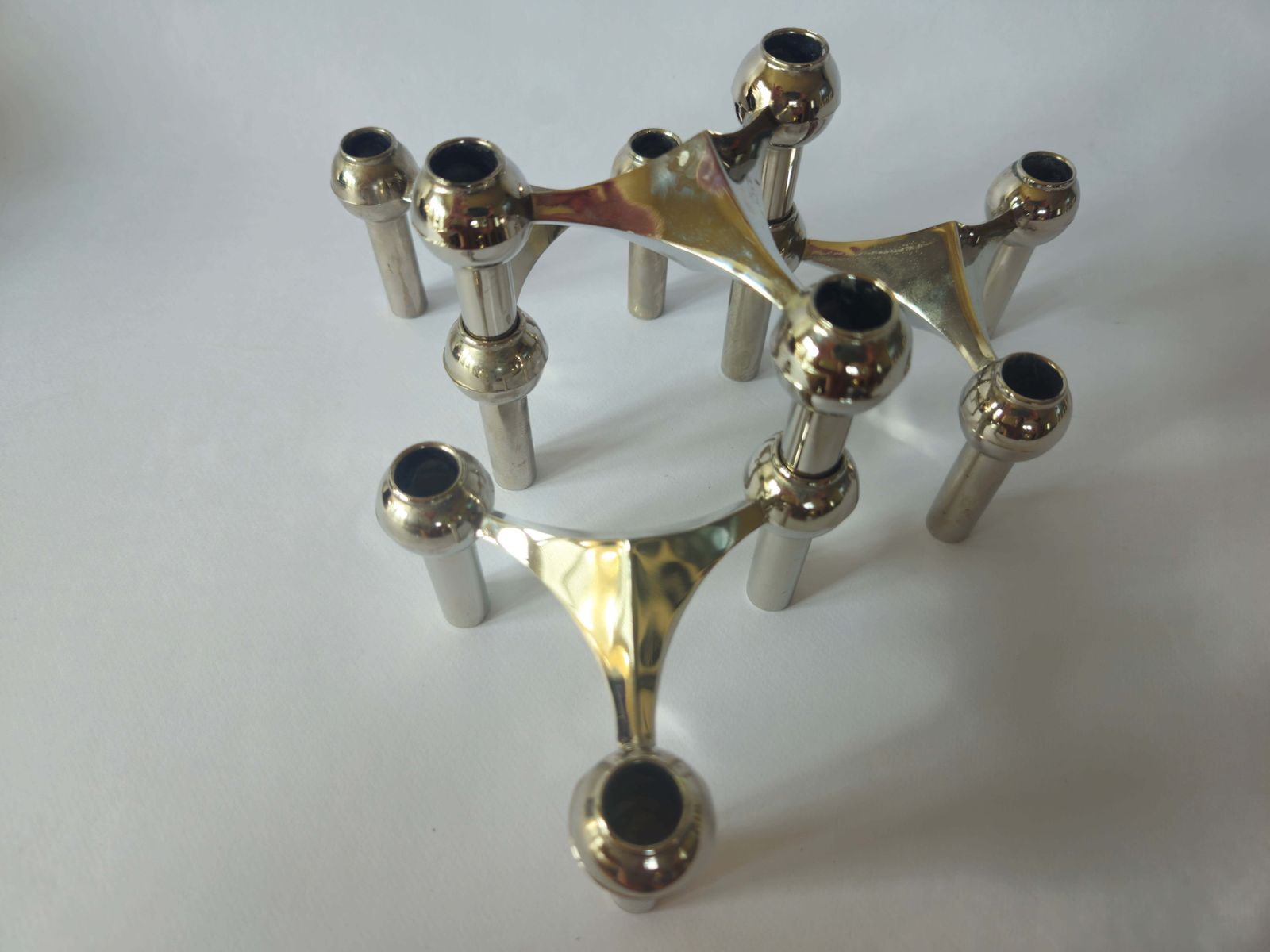 Set Of Four Sculptural, Stackable Candle Holders Stoffi & Nagel For Bmf Nagel photo buy