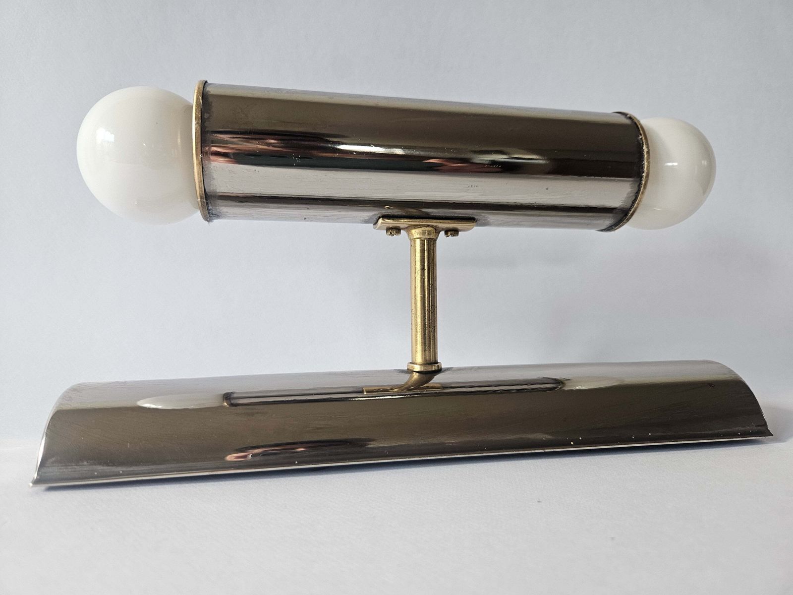 Rare Midcentury Chrome And Brass Tubular Wall Lamp Tz Schmitz Leuchten, 1970s photo buy