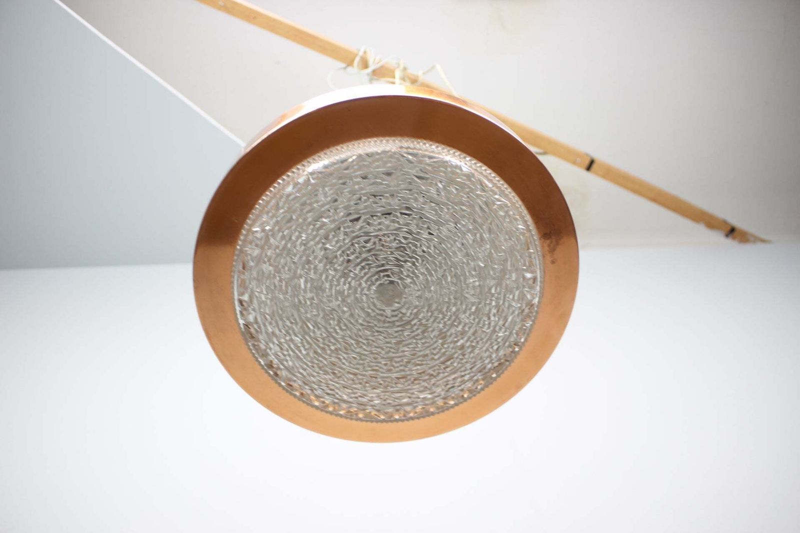 Vintage 1970s Copper And Glass Pendant Light, Czechoslovakia photo furniture