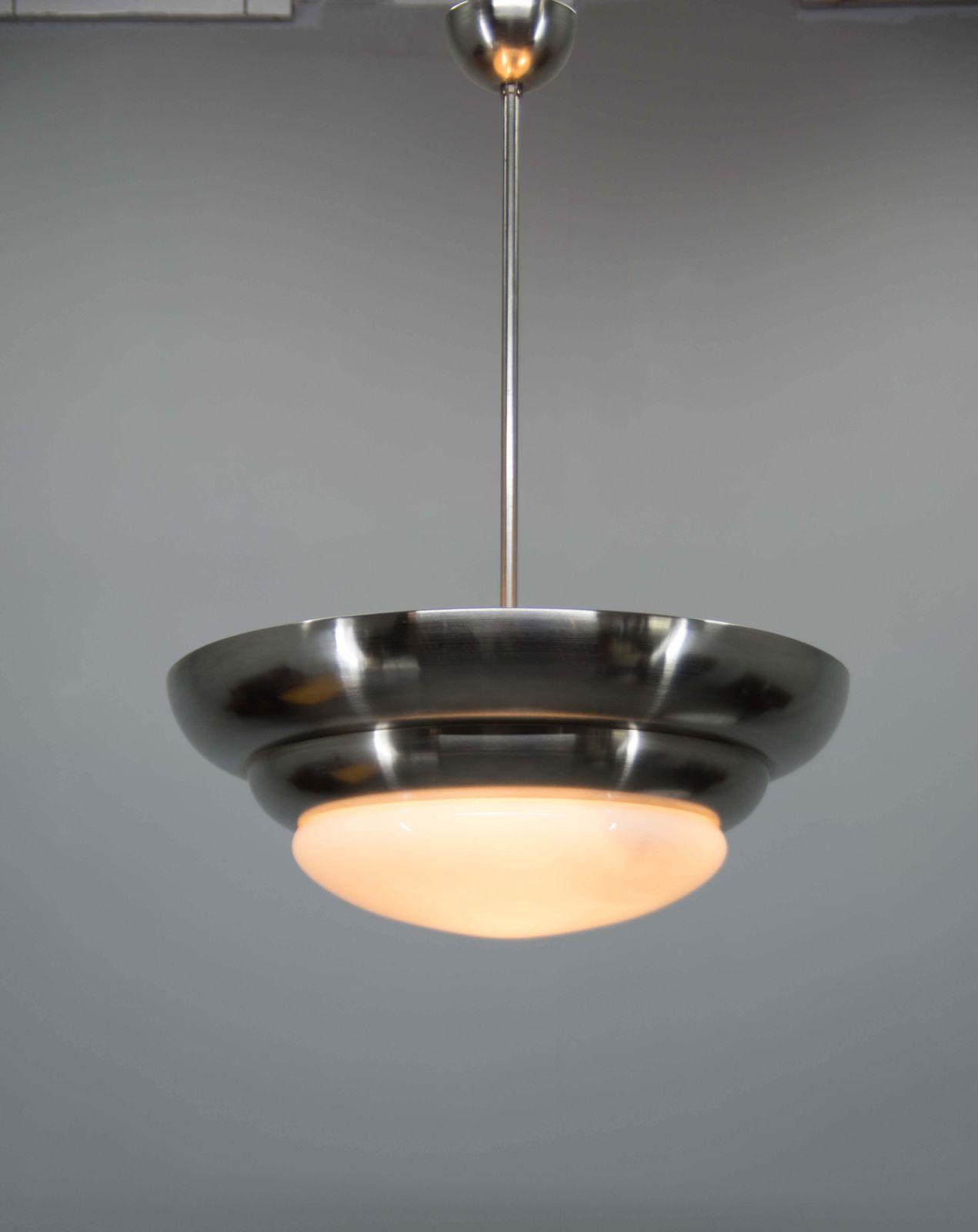 Rare Franta Anýž Nickel Chandelier, 1930s, Restored photo buy