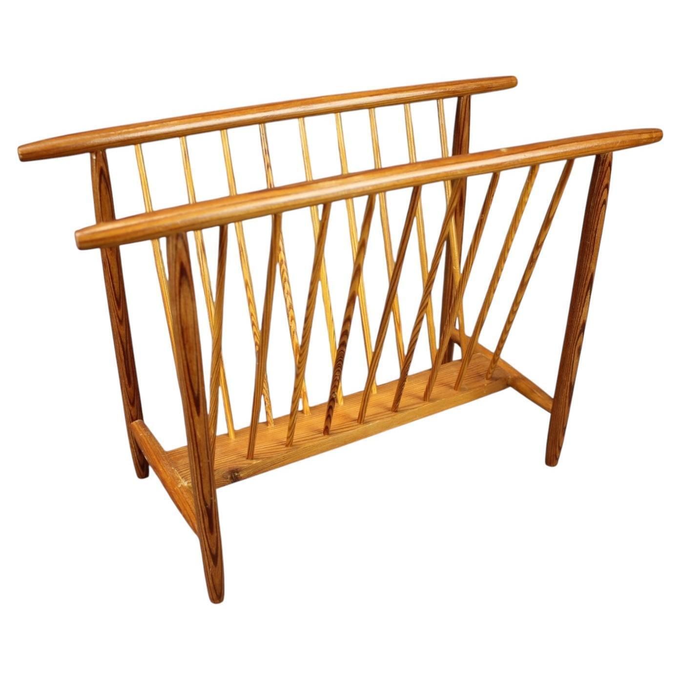 1950s Czechoslovakian Mid Century Modern Wooden Magazine Rack