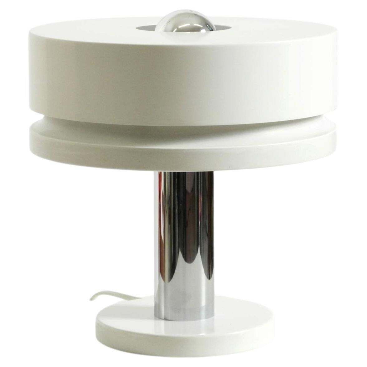 Lampe de table Space Age en métal blanc, années 1960, par Kaiser Leuchten, en très bon état