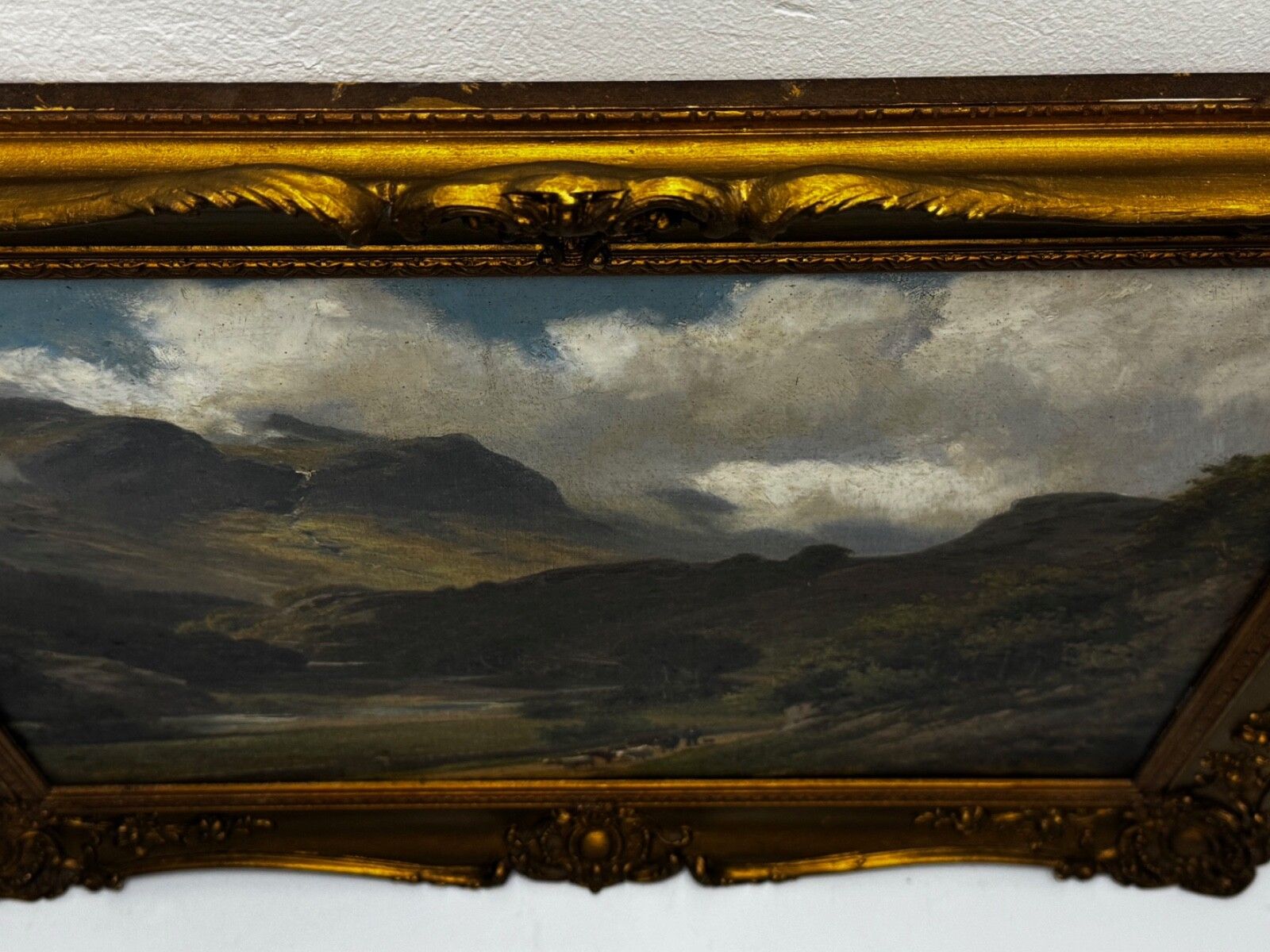 Gesigneerd Stephen Enoch Hogley (1842 1927) Borrowdale, Cumberland Glaramara Fell Olieverf Landschap Ca. 1880 photo vinterior