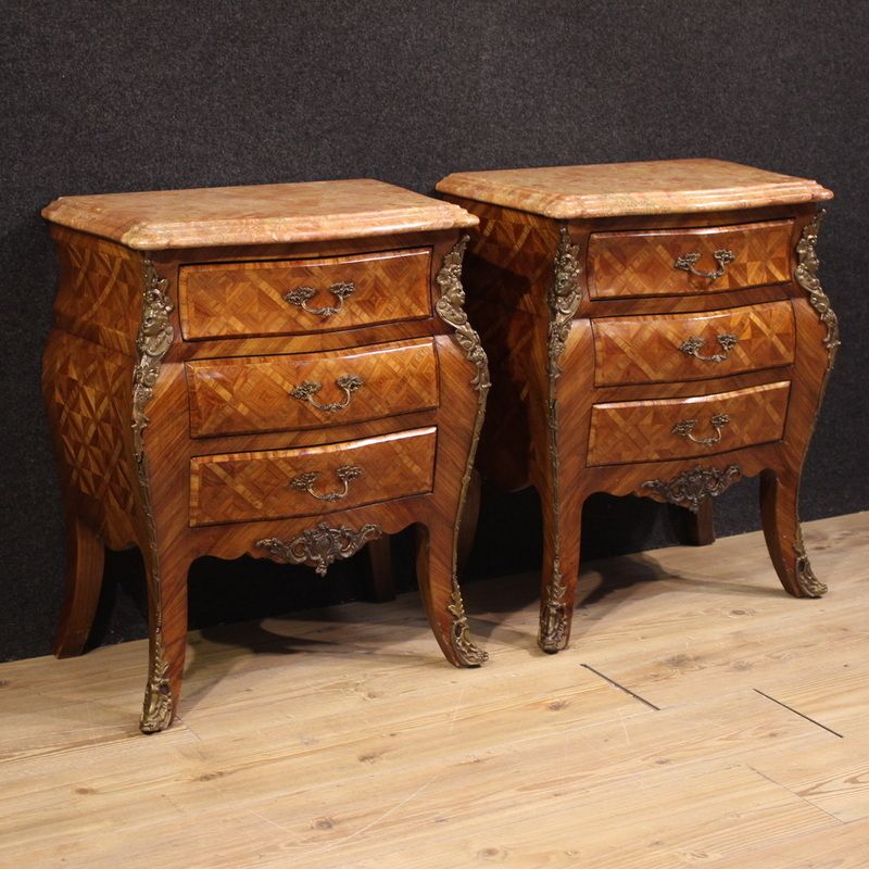 Pair Of Louis XV Style Bedside Tables, France, 20th Century