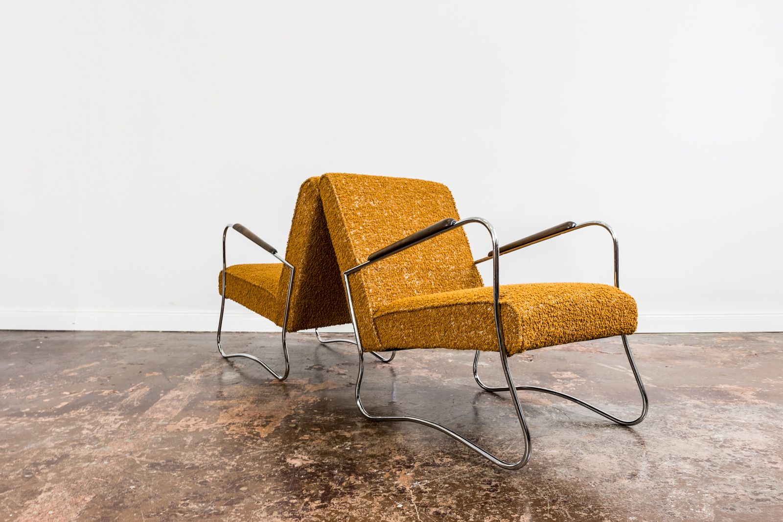 Bauhaus stijl fauteuils, jaren 1950, Polen, set van 2 photo vintage