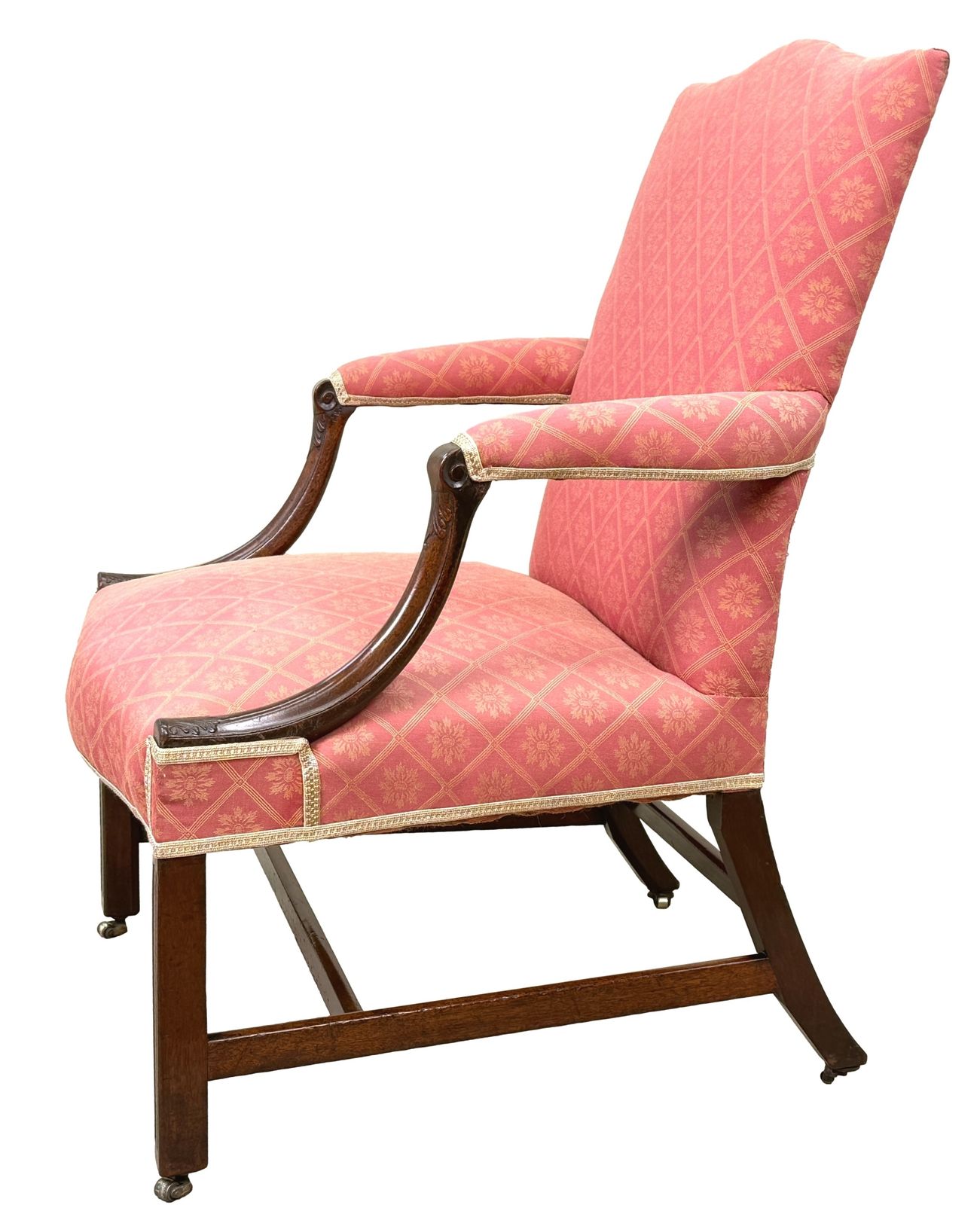 Georgische mahonie Gainsborough library fauteuil, 18e eeuw (Engeland, ca. 1760) photo for sale
