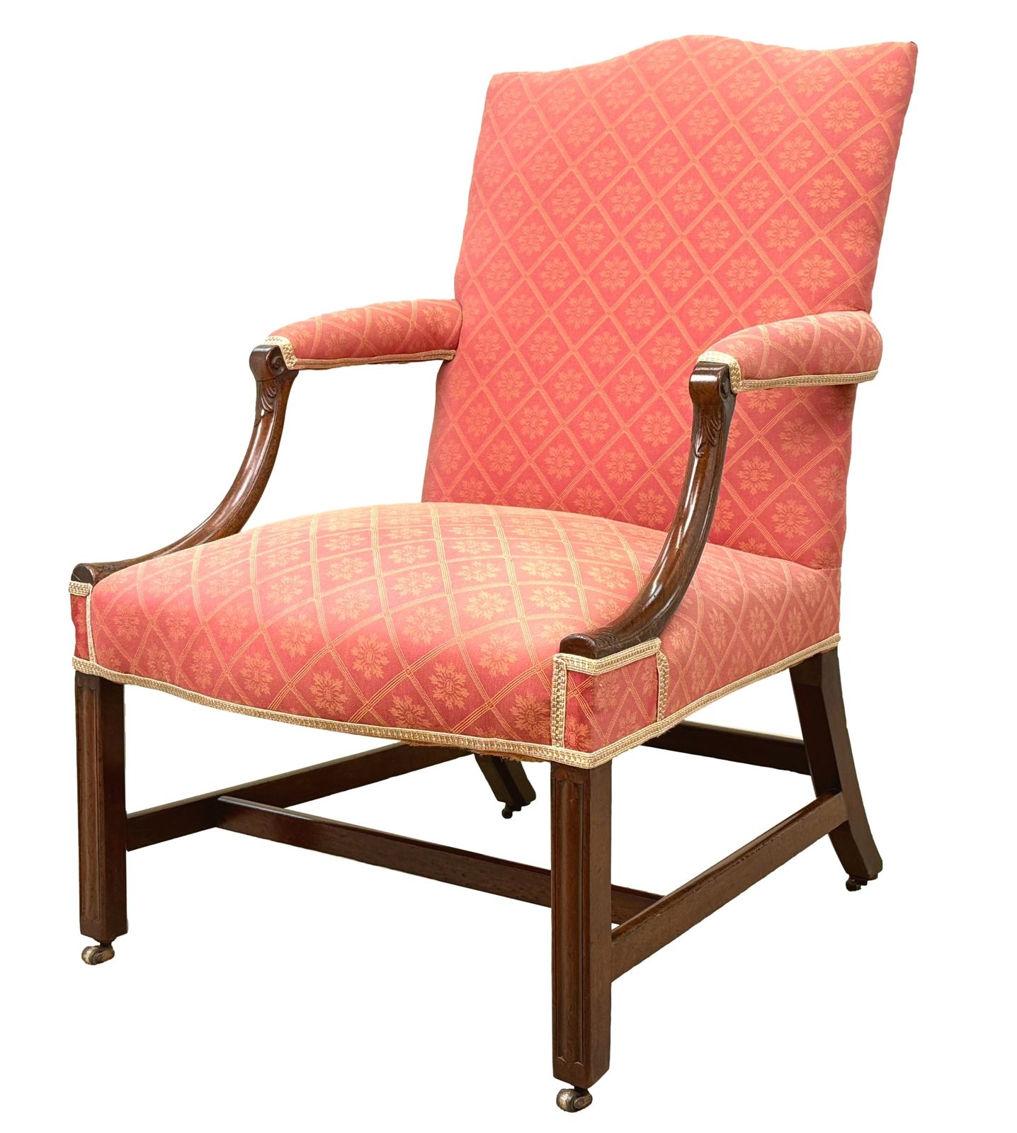 Georgische mahonie Gainsborough library fauteuil, 18e eeuw (Engeland, ca. 1760)