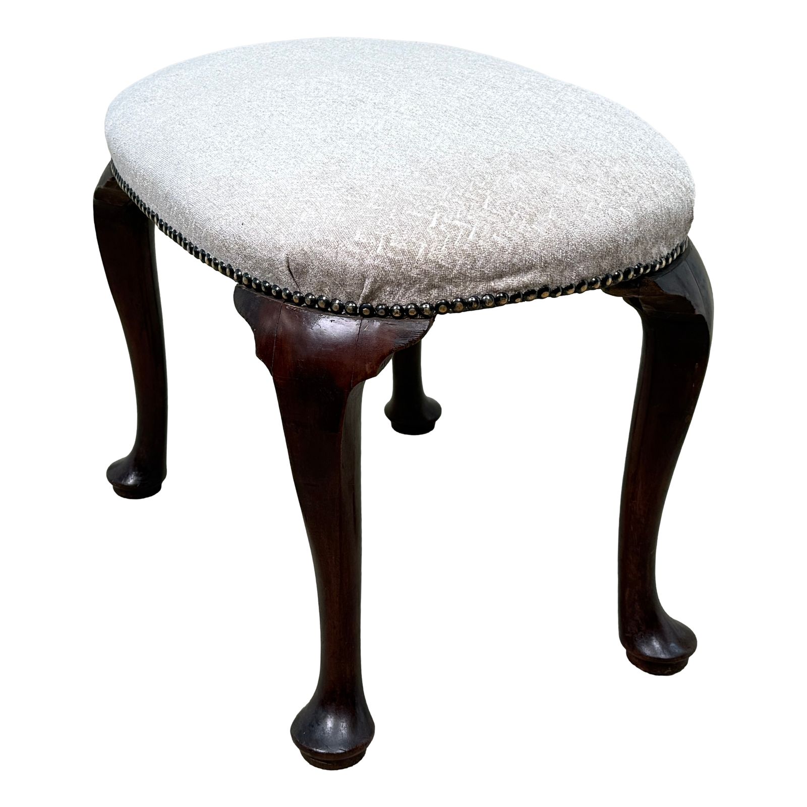 Rare Early 18th Century Walnut Oval Stool, George I Period (England, Circa 1720) photo furniture
