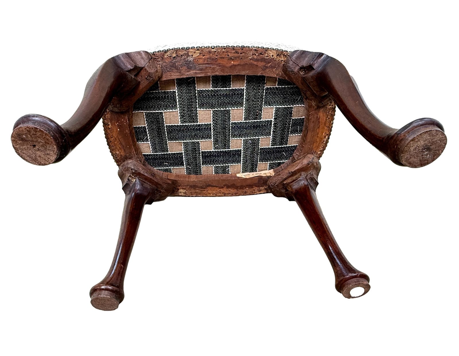 photo furniture Rare Early 18th Century Walnut Oval Stool, George I Period (England, Circa 1720)