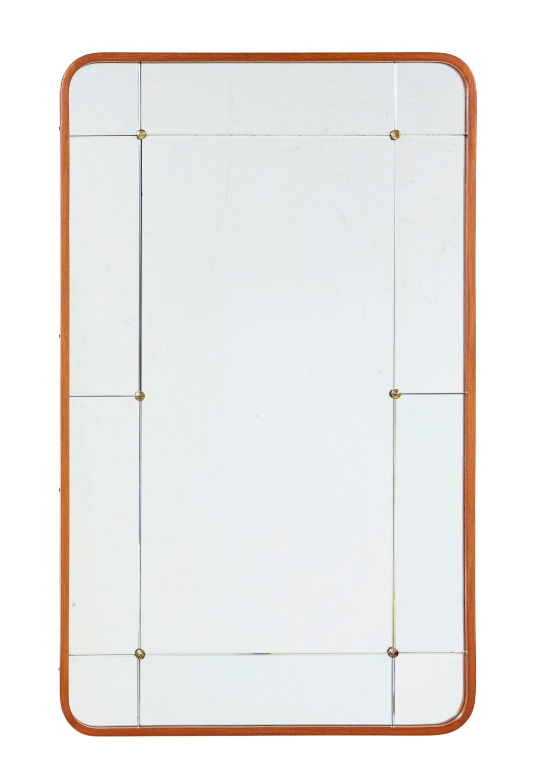 Zweedse Mid-Century Wandspiegel met Gevormd en Gesegmenteerd Kader