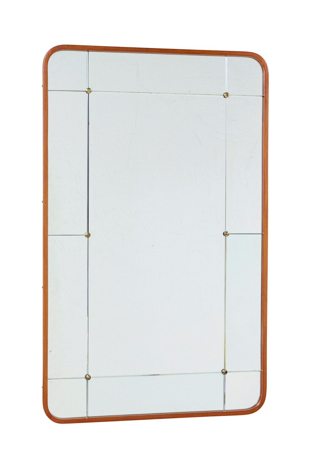 Zweedse Mid-Century Wandspiegel met Gevormd en Gesegmenteerd Kader photo for sale