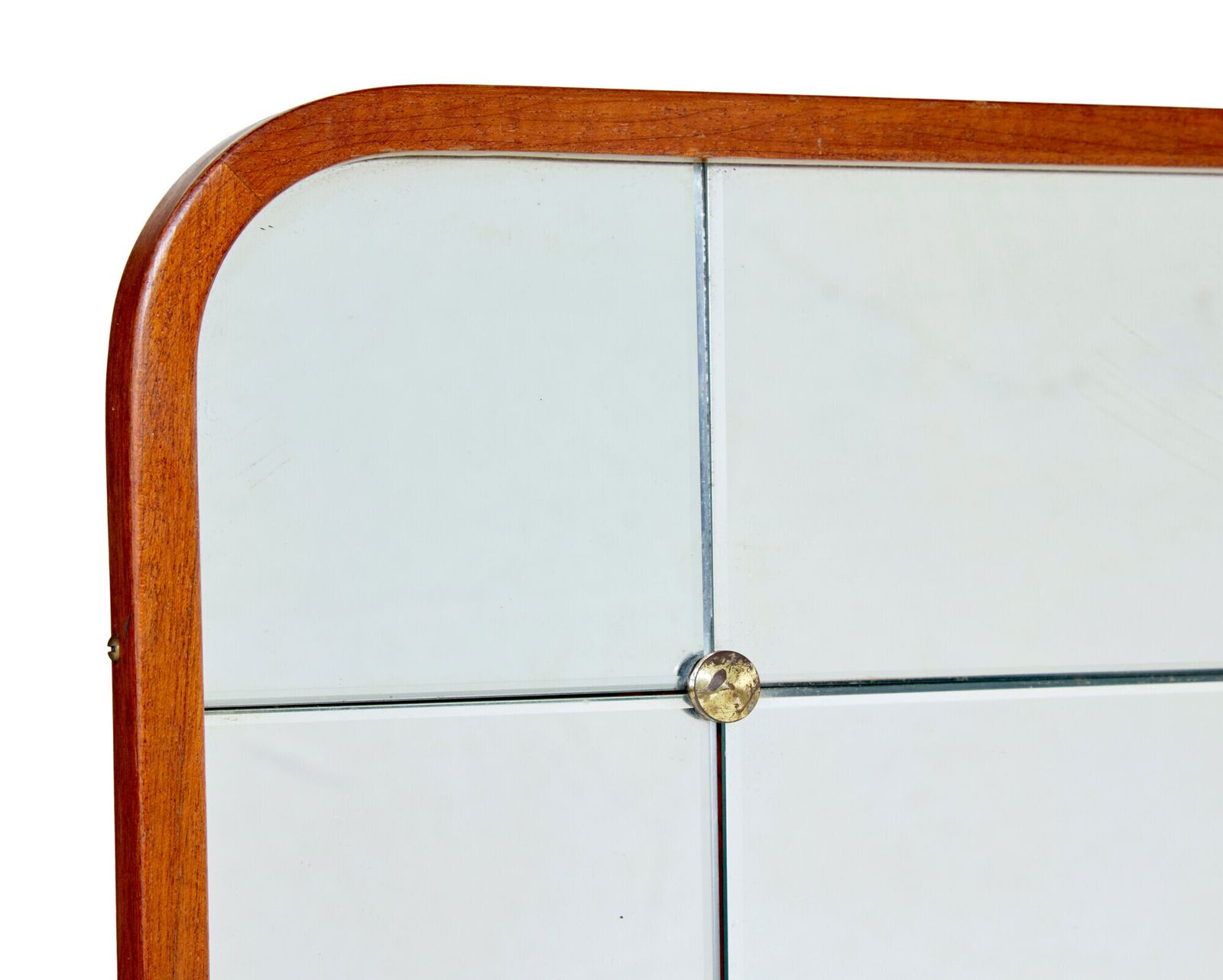 Zweedse Mid-Century Wandspiegel met Gevormd en Gesegmenteerd Kader photo vinterior