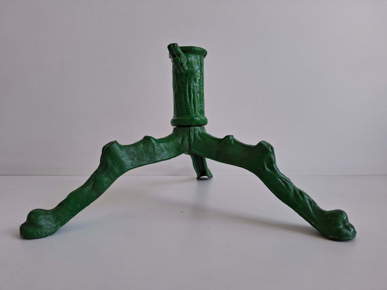 Vintage Czechoslovakian Folding Cast Iron Christmas Tree Stand, Green photo furniture