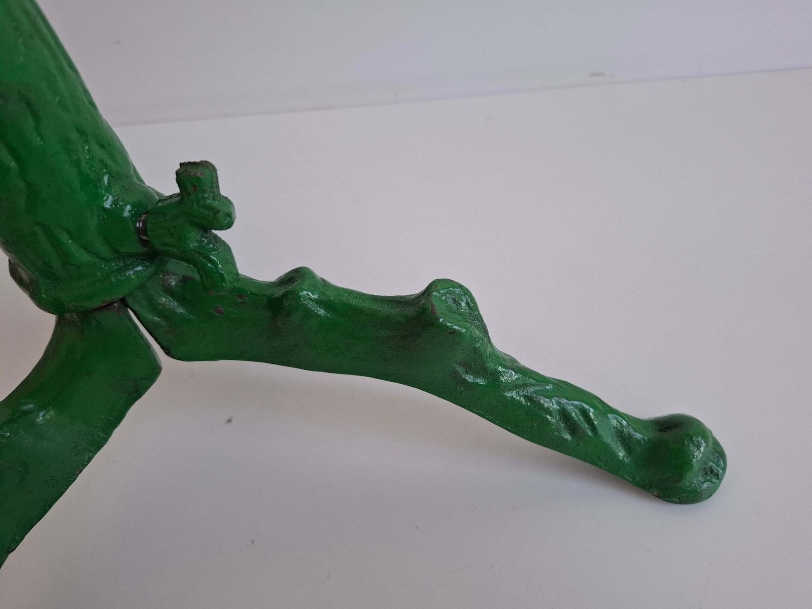 Home Decor Vintage Czechoslovakian Folding Cast Iron Christmas Tree Stand, Green photo