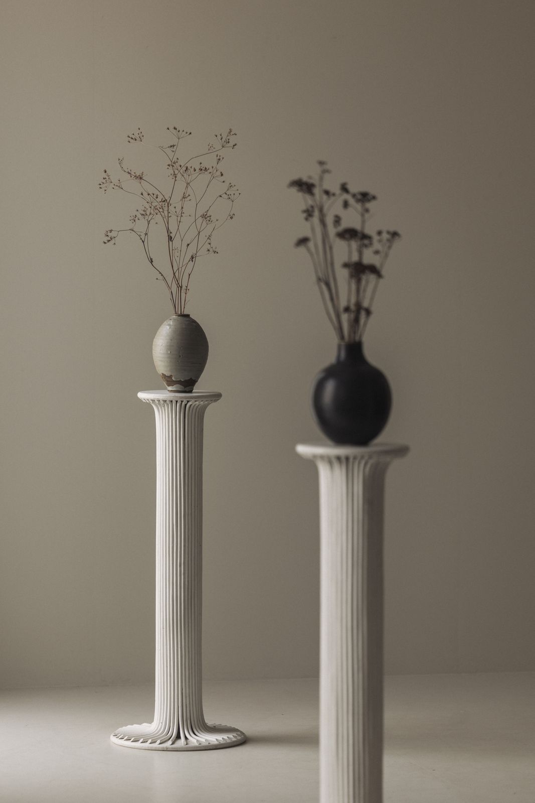 Stel Sculpturale Bamboe Sokkels uit Italië, ca. jaren 1960 photo Woonaccessoires